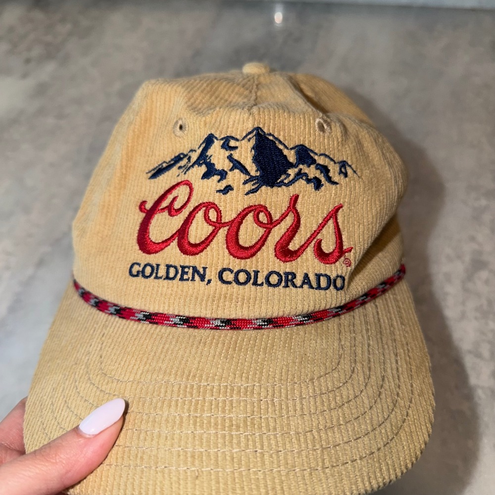 Coors Banquet Corduroy Snapback Hat Rope Golden Colorado Mountains - Picture 2 of 5